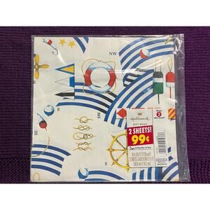 Hallmark wrapping paper nautical 1980s